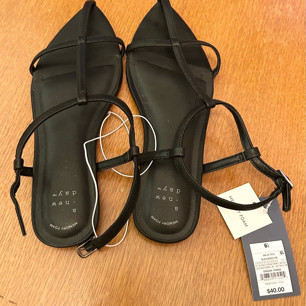 A new day Black Strappy Sandals